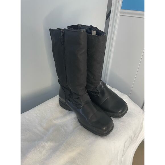 Totes black waterproof faux fur lined winter snow boots women's size 8 M - Picture 3 of 8